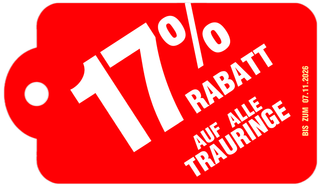17% Rabatt auf alle Trauringe